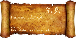 Halvax Jákob névjegykártya